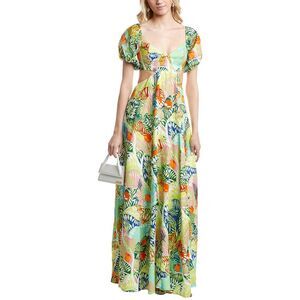 STAUD Multicolor Floral Midi Dress
